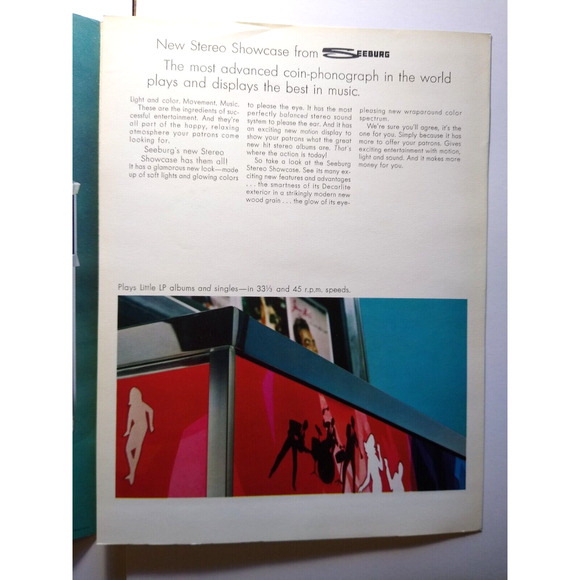 Seeburg SS160 Showcase Jukebox FLYER Phonograph Music Vintage Original 1966 - Picture 6 of 6
